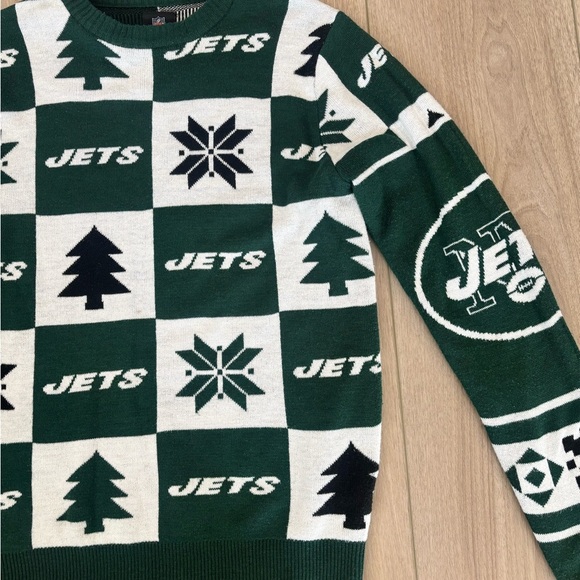New York NY Jets Christmas Sweater KLEW NFL Team Apparel Ugly Christmas small - Picture 2 of 6